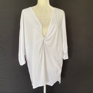 SILENCE + NOISE | white batwing  knotted blouse